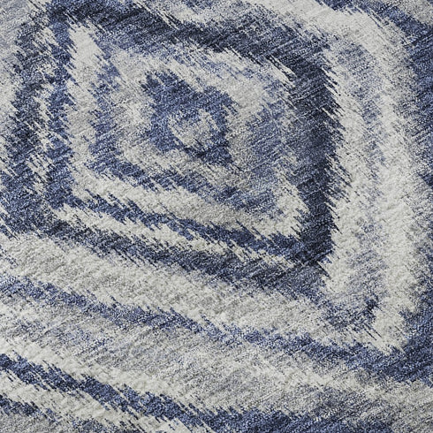 9' X 12' Blue Ivory And Gray Geometric Washable Area Rug With UV Protection