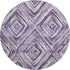8' Purple Ivory And Gray Geometric Washable Round Rug With UV Protection