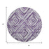 8' Purple Ivory And Gray Geometric Washable Round Rug With UV Protection