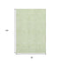 8' X 10' Artichoke Green And Ivory Floral Washable Area Rug With UV Protection