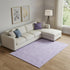 8' X 10' Lilac And Ivory Floral Washable Area Rug With UV Protection