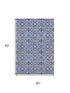 5' X 8' Blue Gray And Ivory Medallion Washable Area Rug With UV Protection