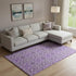 9' X 12' Purple And Ivory Medallion Washable Area Rug With UV Protection