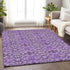 9' X 12' Purple And Ivory Medallion Washable Area Rug With UV Protection