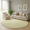 8' Gold And Ivory Medallion Washable Round Rug With UV Protection