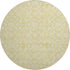 8' Gold And Ivory Medallion Washable Round Rug With UV Protection