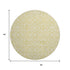 8' Gold And Ivory Medallion Washable Round Rug With UV Protection