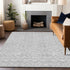 8' X 10' Silver And Gray Medallion Washable Area Rug With UV Protection