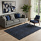 5' X 8' Blue And Charcoal Medallion Washable Area Rug With UV Protection