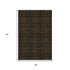 5' X 8' Brown And Charcoal Medallion Washable Area Rug With UV Protection