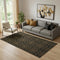 5' X 8' Brown And Charcoal Medallion Washable Area Rug With UV Protection