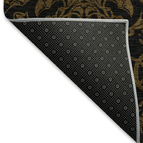 8' X 10' Brown And Charcoal Medallion Washable Area Rug With UV Protection