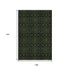 9' X 12' Olive Green And Charcoal Medallion Washable Area Rug With UV Protection