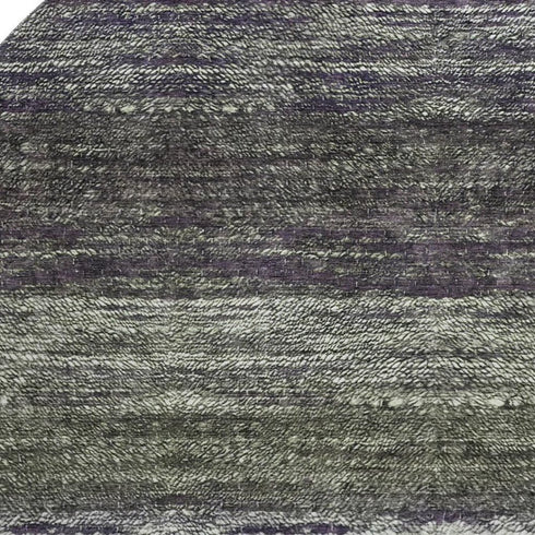 8' Green Purple And Ivory Ombre Washable Round Rug With UV Protection