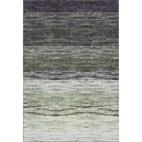 8' X 10' Green Purple And Ivory Ombre Washable Area Rug With UV Protection