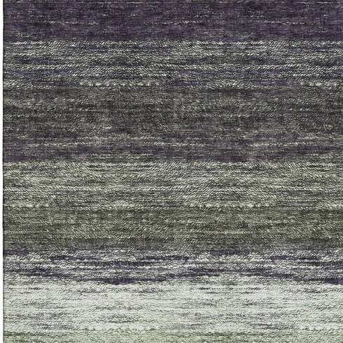8' X 10' Green Purple And Ivory Ombre Washable Area Rug With UV Protection