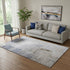 5' X 8' Blue Ivory And Beige Abstract Washable Area Rug With UV Protection