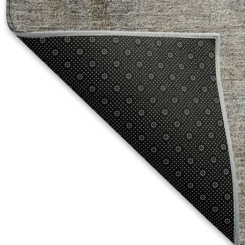 9' X 12' Blue Ivory And Beige Abstract Washable Area Rug With UV Protection