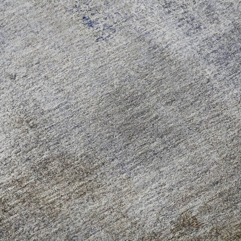 9' X 12' Blue Ivory And Beige Abstract Washable Area Rug With UV Protection