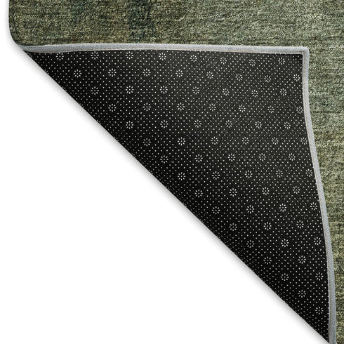 5' X 8' Brown Beige And Ivory Abstract Washable Area Rug With UV Protection