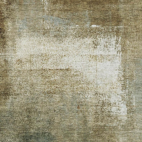 5' X 8' Brown Beige And Ivory Abstract Washable Area Rug With UV Protection