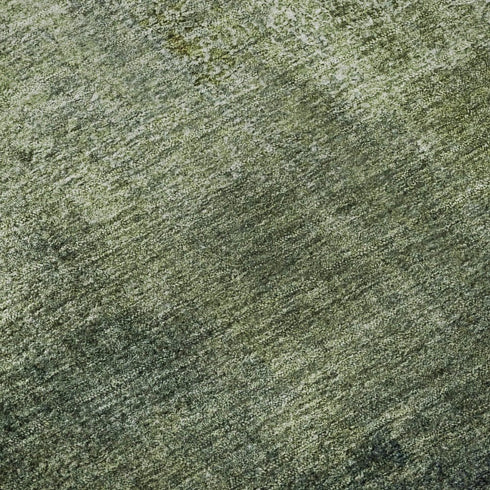 5' X 8' Green And Ivory Abstract Washable Area Rug With UV Protection