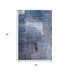 5' X 8' Navy Blue And Ivory Abstract Washable Area Rug With UV Protection