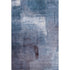5' X 8' Navy Blue And Ivory Abstract Washable Area Rug With UV Protection