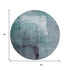 8' Teal Ivory And Purple Abstract Washable Round Rug With UV Protection