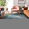 8' X 10' Teal Ivory And Purple Abstract Washable Area Rug With UV Protection