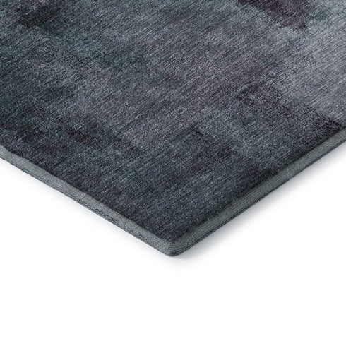 8' X 10' Teal Ivory And Purple Abstract Washable Area Rug With UV Protection