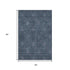 5' X 8' Blue And Ivory Floral Washable Area Rug With UV Protection