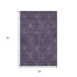 5' X 8' Eggplant And Ivory Floral Washable Area Rug With UV Protection