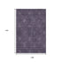 9' X 12' Eggplant And Ivory Floral Washable Area Rug With UV Protection