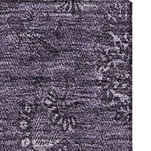 9' X 12' Eggplant And Ivory Floral Washable Area Rug With UV Protection