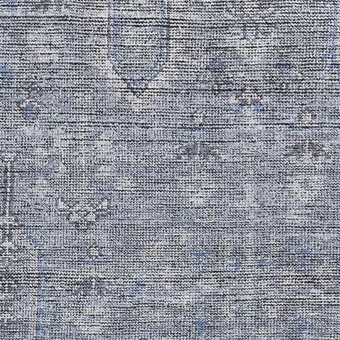 5' X 8' Blue And Gray Southwestern Washable Area Rug With UV Protection