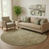 8' Brown And Beige Southwestern Washable Round Rug With UV Protection