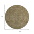 8' Brown And Beige Southwestern Washable Round Rug With UV Protection