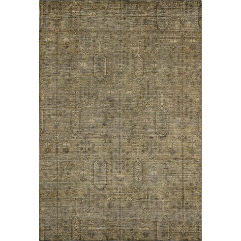 9' X 12' Brown And Beige Southwestern Washable Area Rug With UV Protection