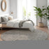 8' Granite Gray And Silver Southwestern Washable Round Rug With UV Protection