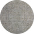 8' Granite Gray And Silver Southwestern Washable Round Rug With UV Protection