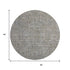 8' Granite Gray And Silver Southwestern Washable Round Rug With UV Protection