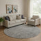 8' Gray And Silver Southwestern Washable Round Rug With UV Protection
