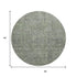 8' Green And Gray Southwestern Washable Round Rug With UV Protection