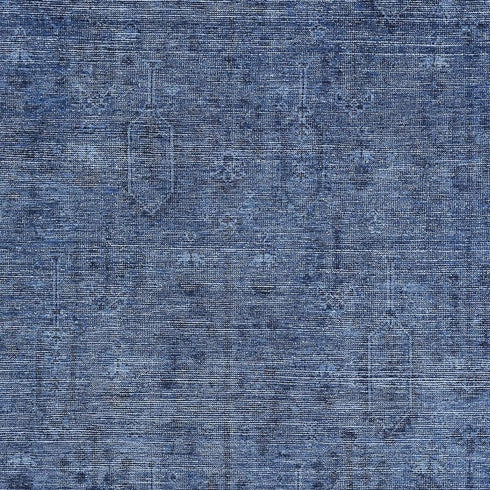 5' X 8' Navy Blue And Gray Southwestern Washable Area Rug With UV Protection