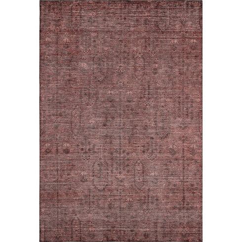 8' X 10' Rust And Gray Southwestern Washable Area Rug With UV Protection