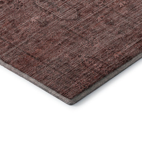 8' X 10' Rust And Gray Southwestern Washable Area Rug With UV Protection