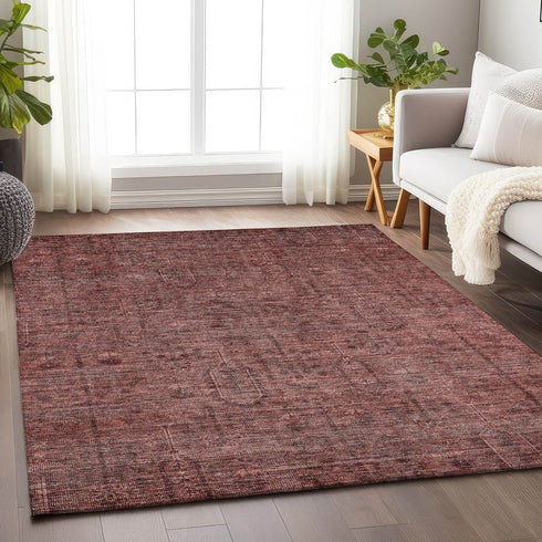 8' X 10' Rust And Gray Southwestern Washable Area Rug With UV Protection
