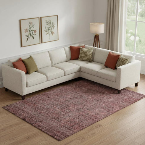 8' X 10' Rust And Gray Southwestern Washable Area Rug With UV Protection