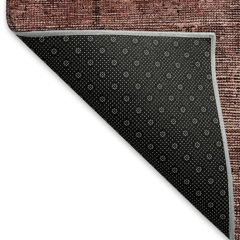 9' X 12' Rust And Gray Southwestern Washable Area Rug With UV Protection